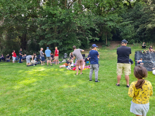 Families enjoying activities